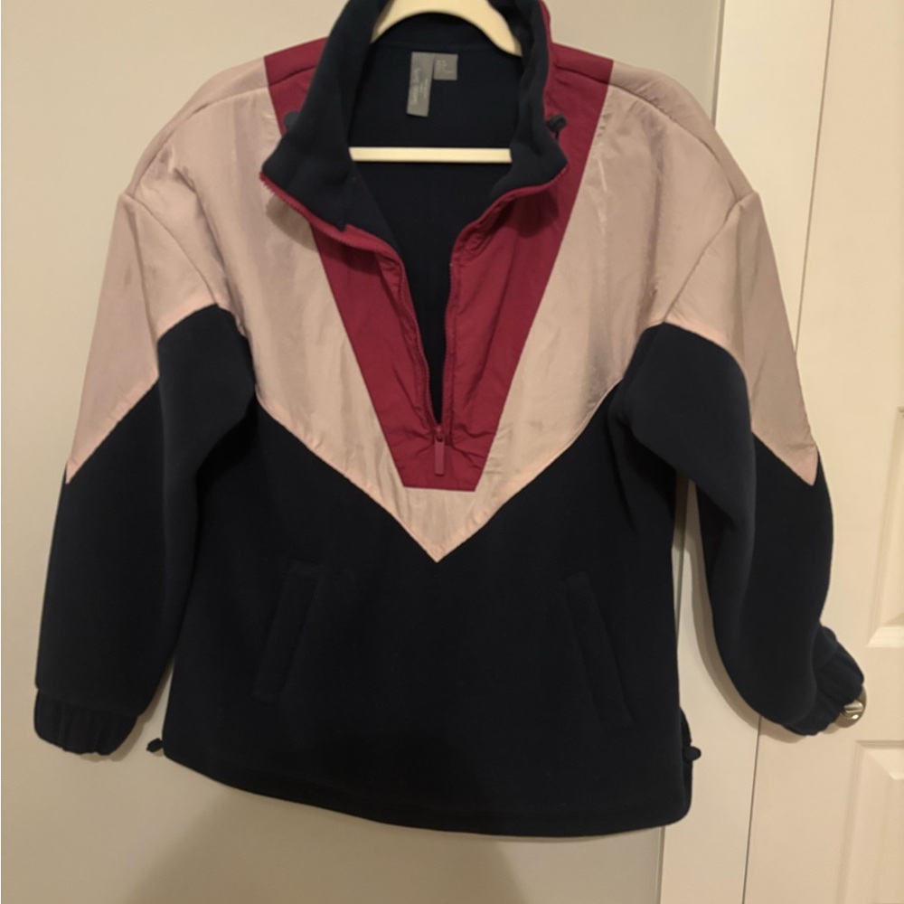 Like new!! Sweaty Betty Navy Fleece Quarter Zip Pullover Sweatshirt